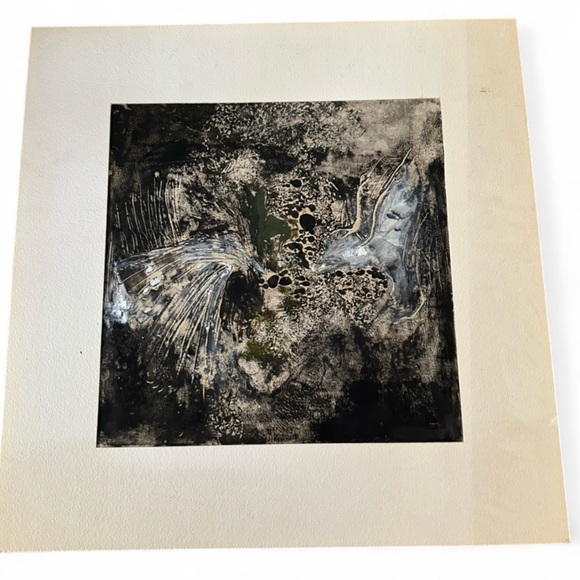Original Acrylic Painting Black Gold and White
